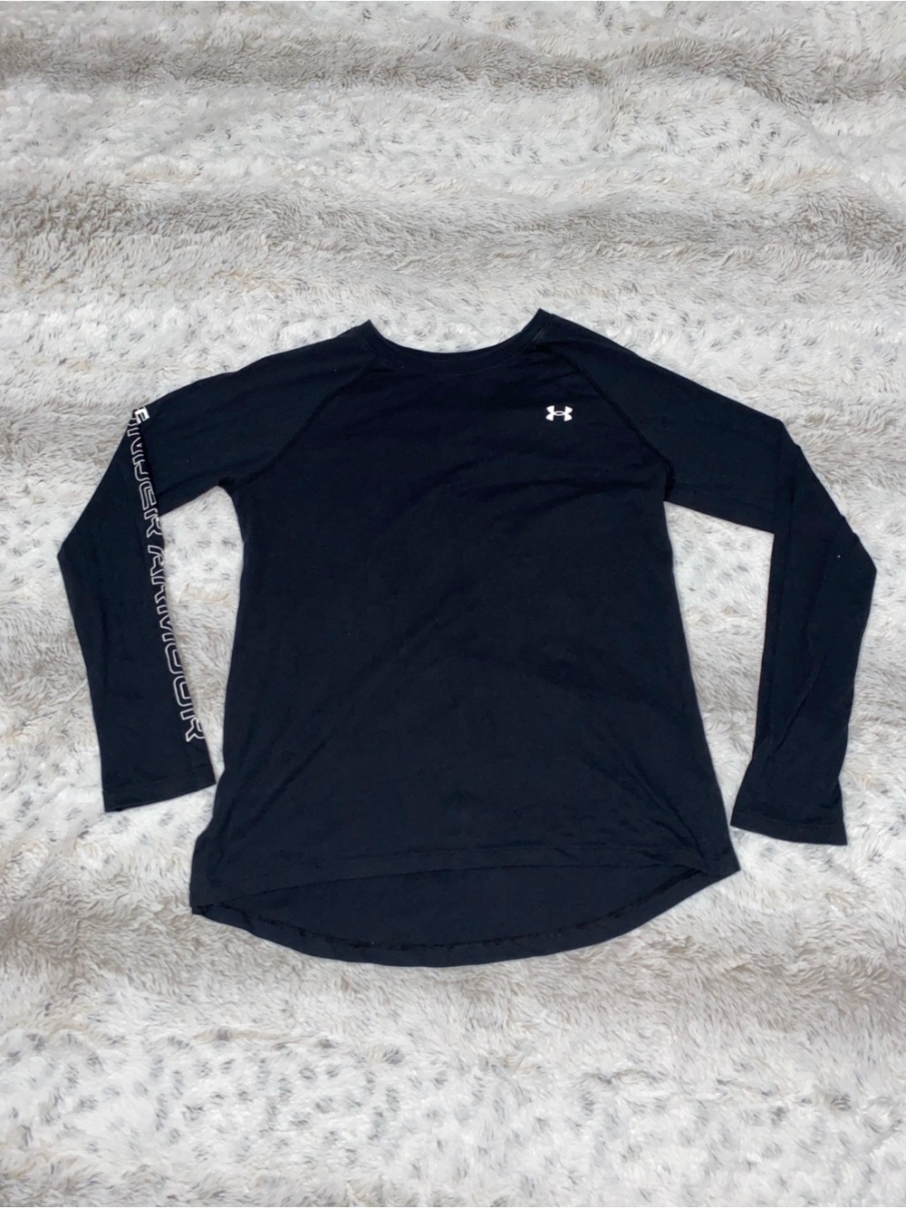 Under Armour Black Long-Sleeve Athletic Tee with Sleeve Logo
